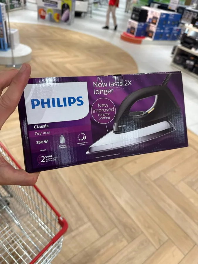 утюг Philips сухой, 350 Вт, чёрный